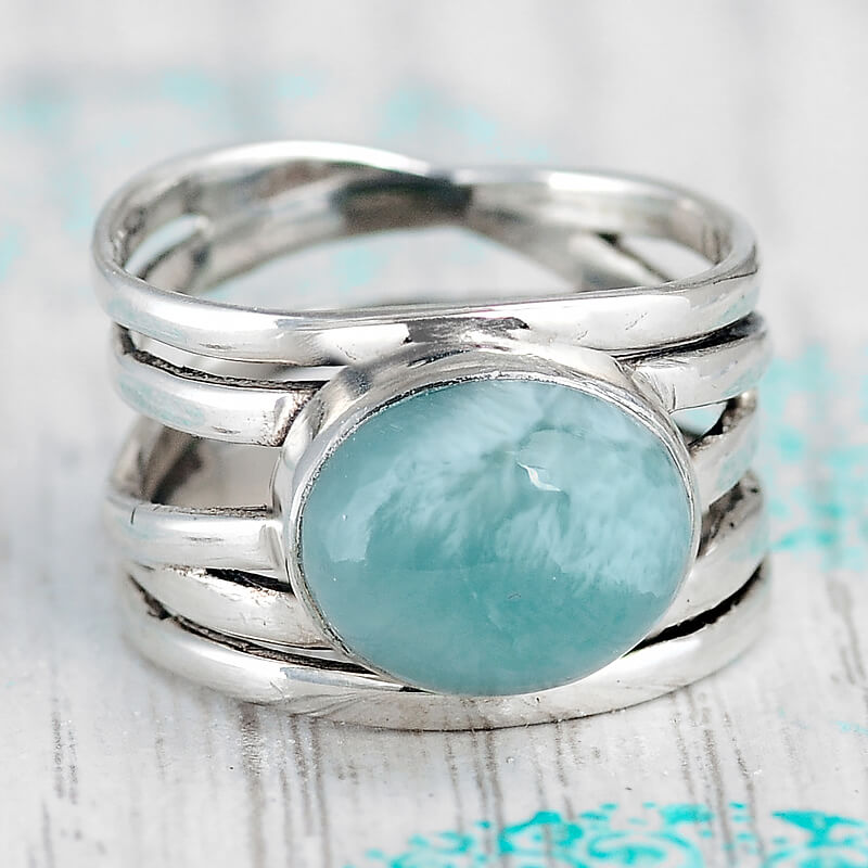 Sterling Silver hot Aquamarine Ring