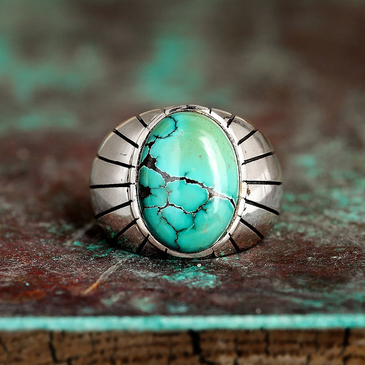 Turquoise Ring for Men Sterling Silver