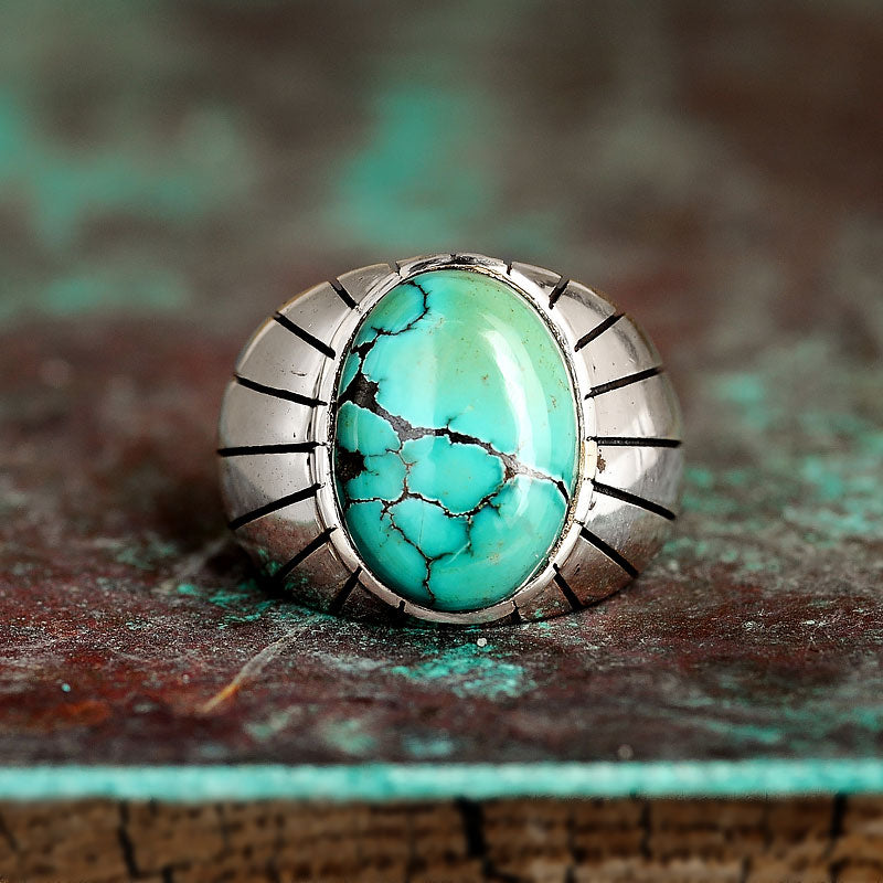Turquoise Ring for Men Sterling Silver – Boho Magic Jewelry