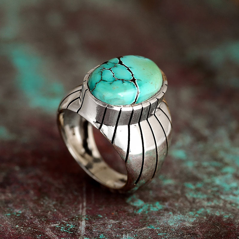 Sterling silver And selling turquoise ring size