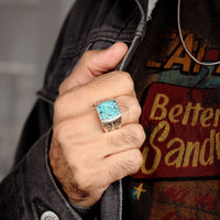 Eagle Turquoise Ring for Men Sterling Silver - Boho Magic