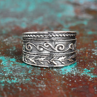 Wide Band Thumb Ring Sterling Silver - Boho Magic