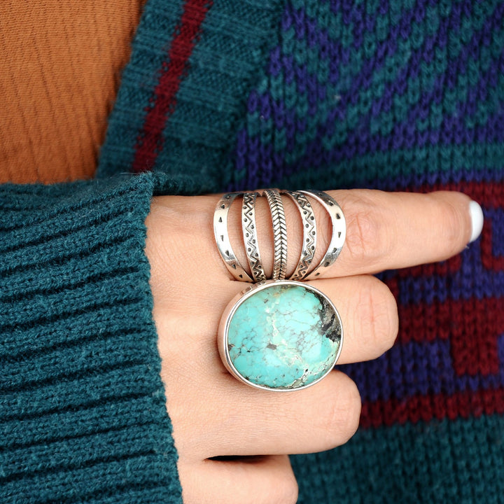 Boho Vollfingerring Sterling Silber