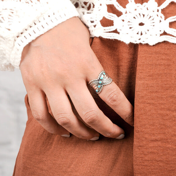 Bohemian Turquoise Ring Sterling Silver