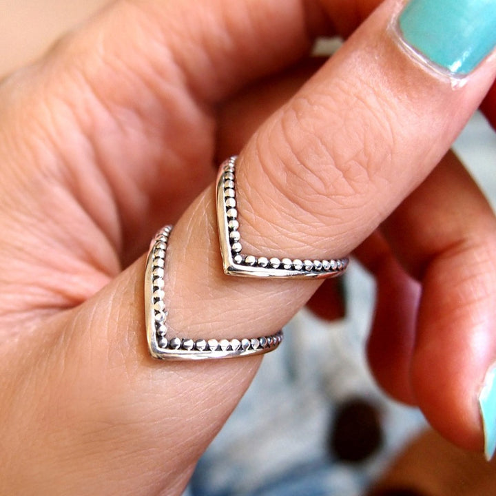 Chevron ring silver shop