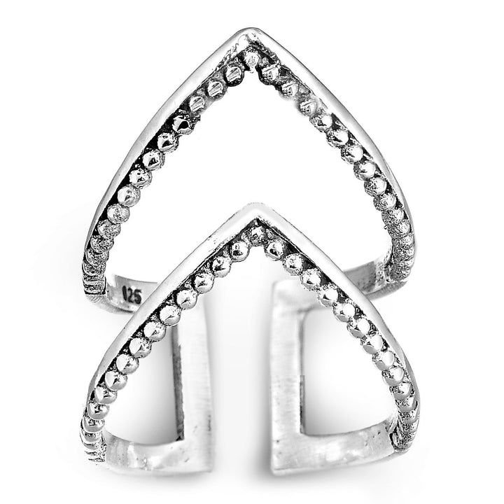 Statement-Ring aus Sterlingsilber mit doppeltem Chevron