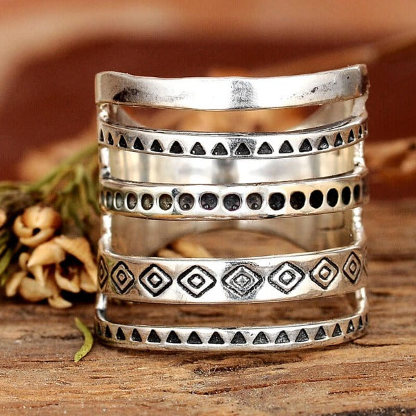 Unique Sterling Silver Boho Ring for Women