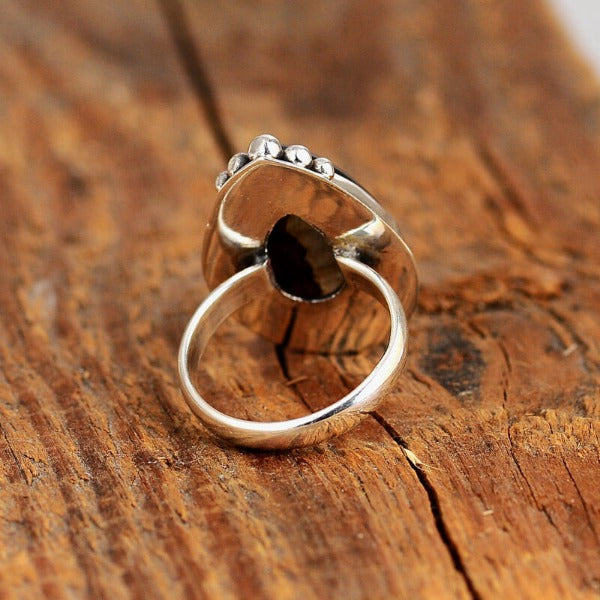 Large Tear Drop cheapest Amber Sterling Silver Ring