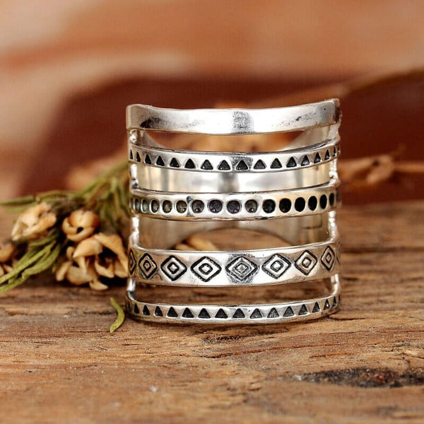 Unique Sterling Silver Boho Ring for Women