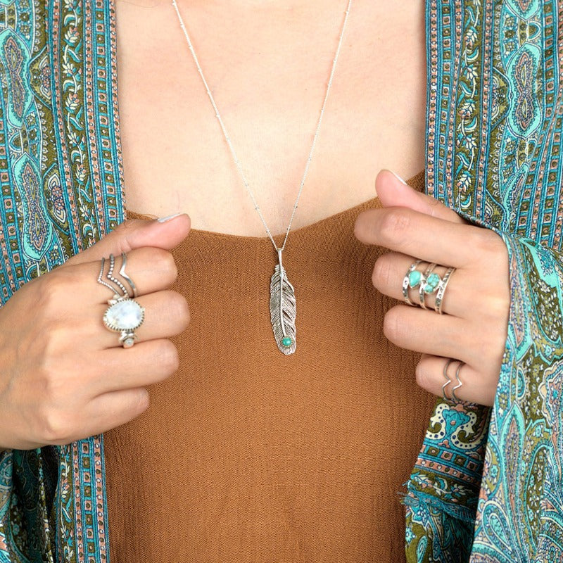 Boho turquoise necklace best sale