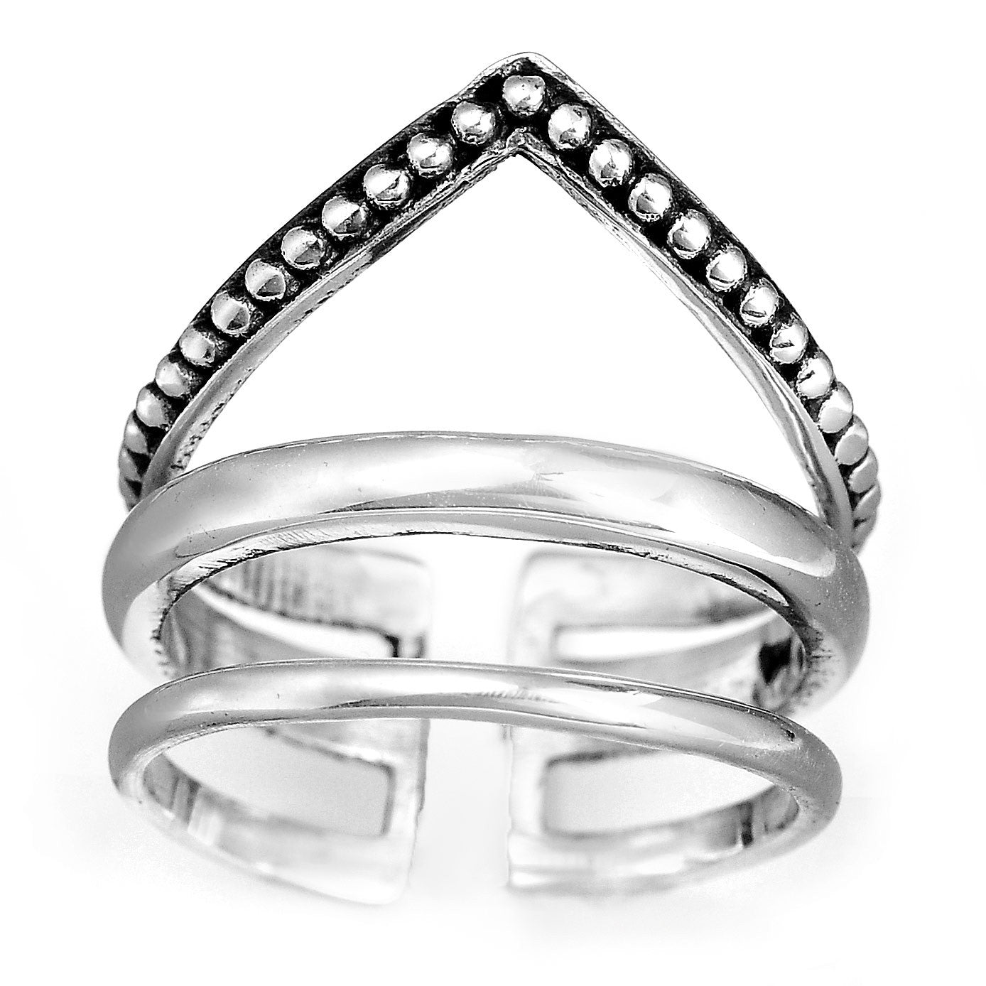 Chevron Sterling Silver Ring Great for Thumb