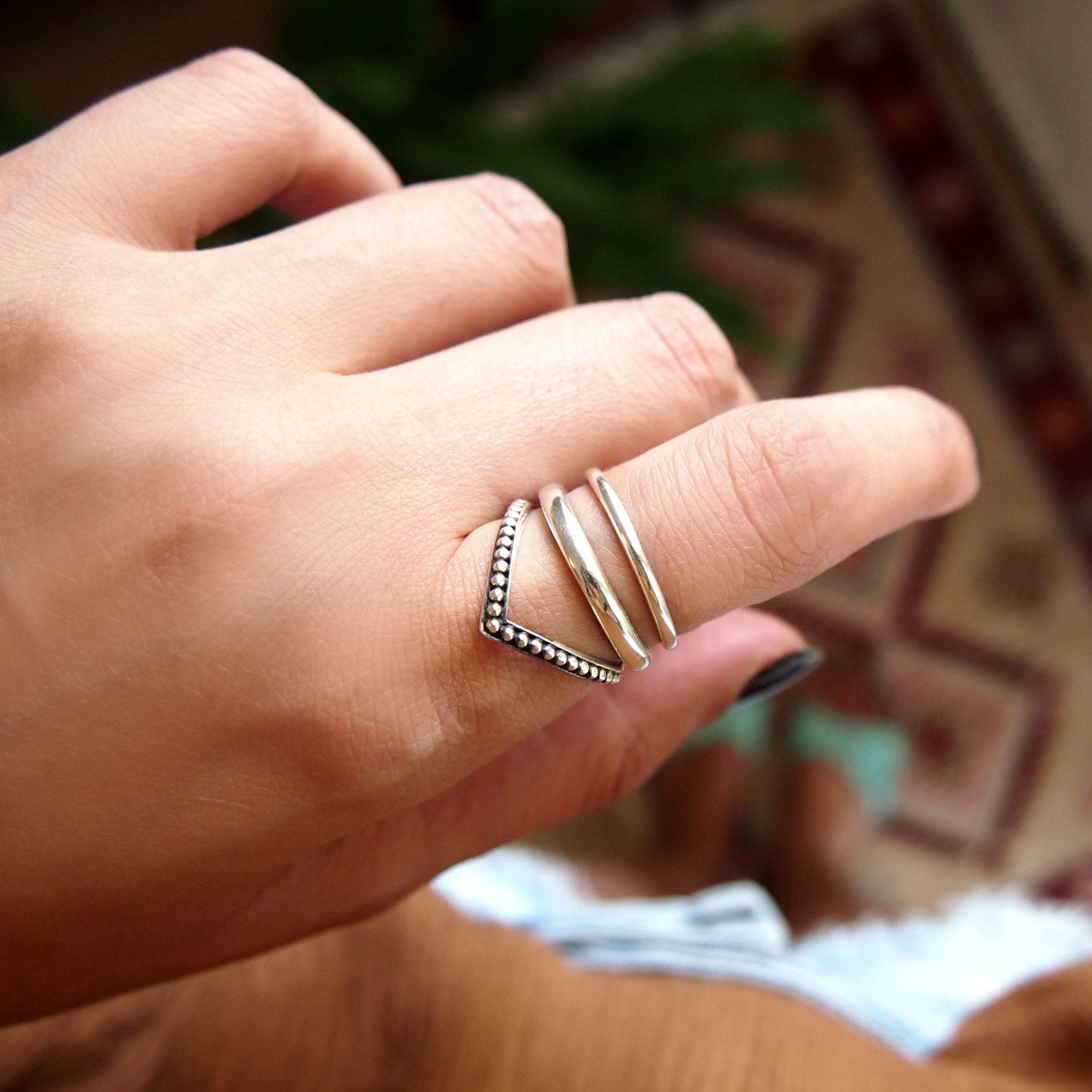 Chevron rings womens discount