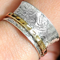 Two Tone Silver Spinner Ring - Boho Magic