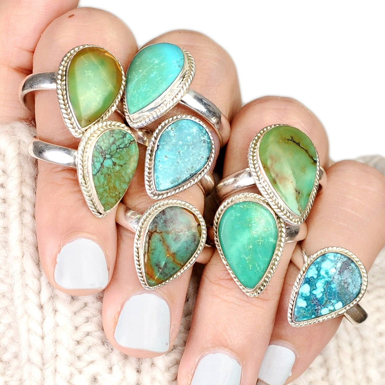 Sterling Silver Teardrop Turquoise Ring