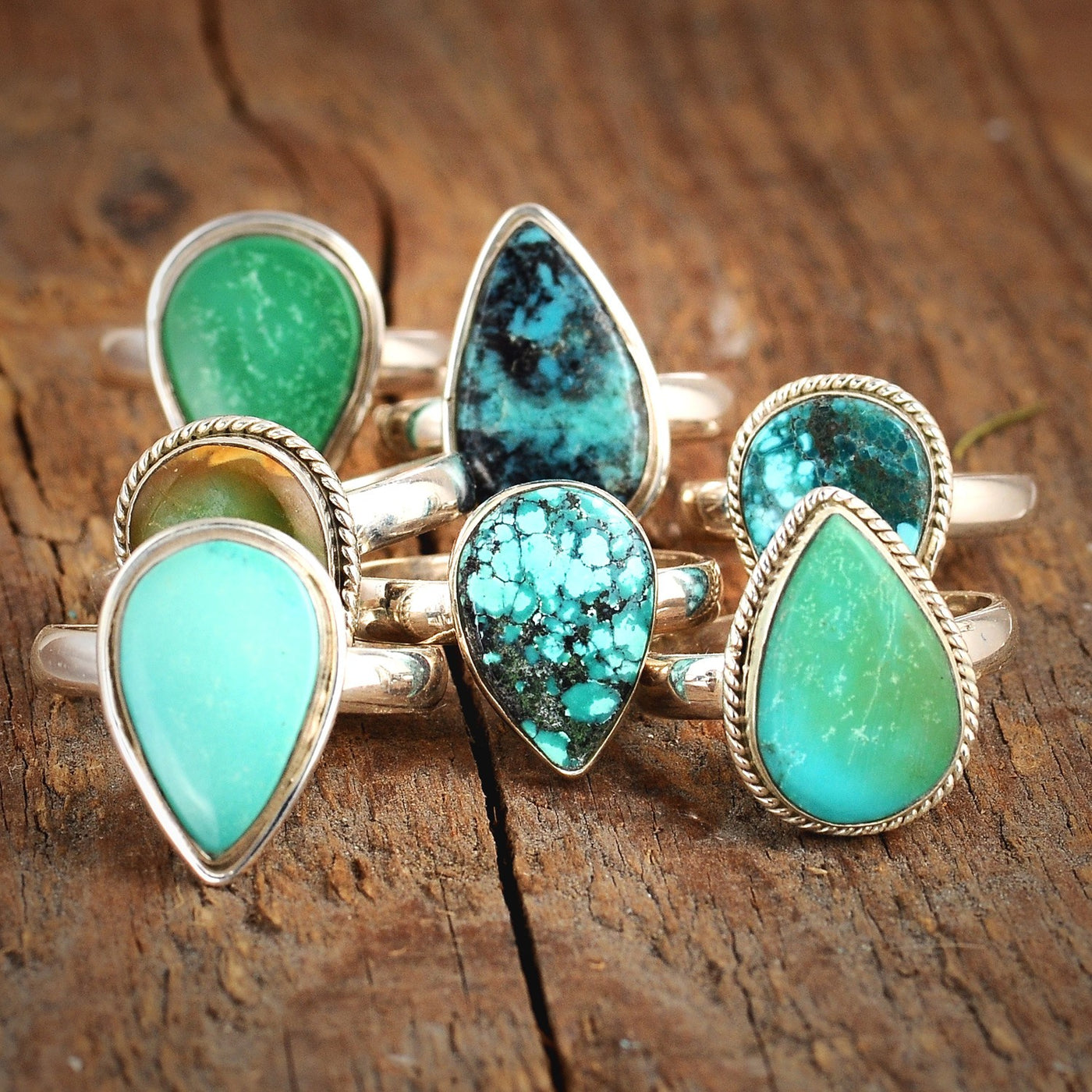 Sterling Silver Teardrop Turquoise Ring