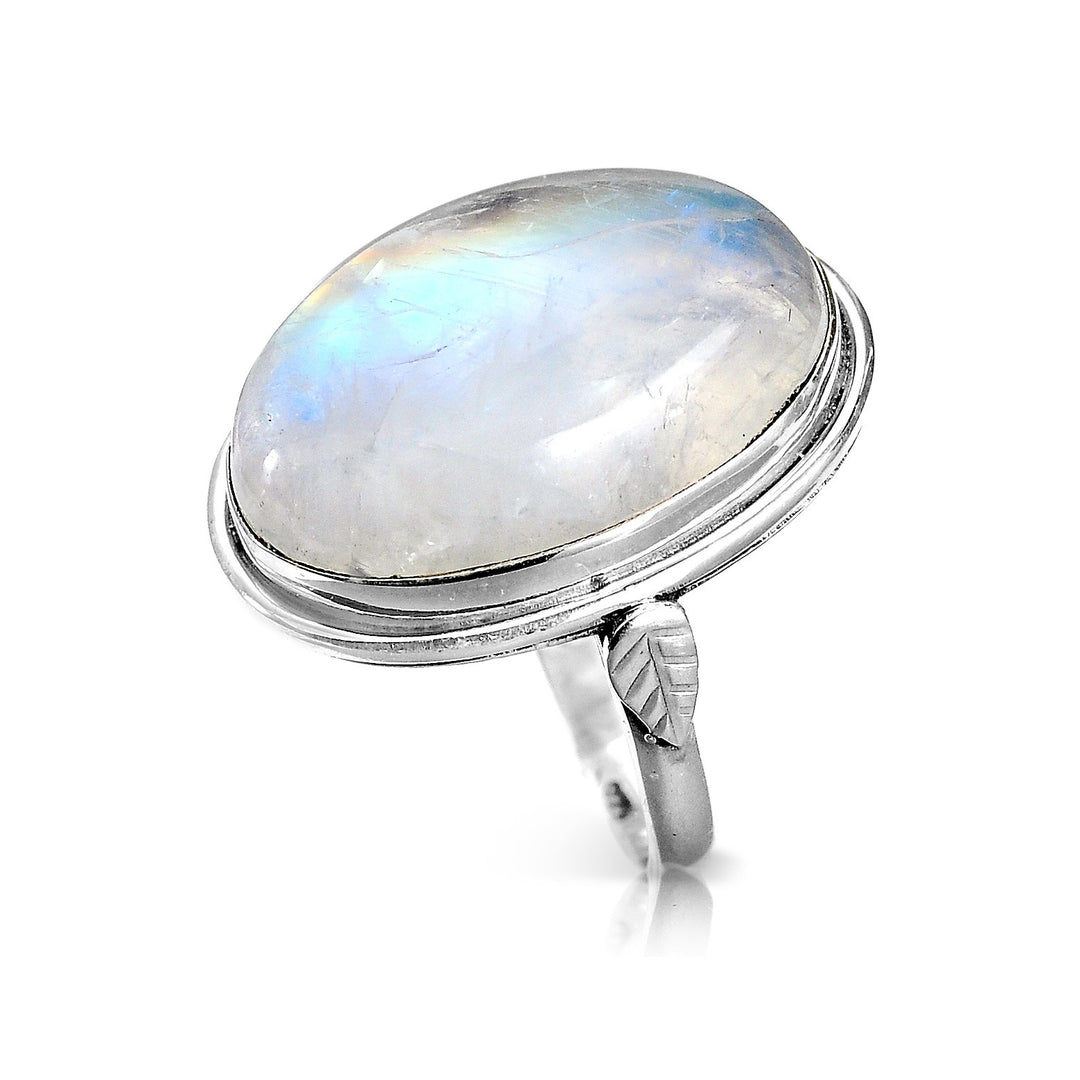 Sterling Silver Rainbow Moonstone Ring