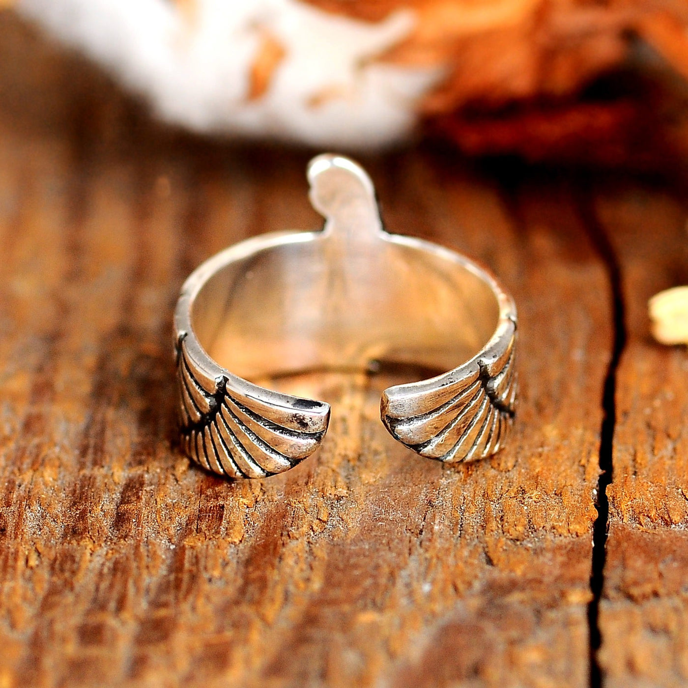 Egyptian Ring - Isis Goddess with Spread Wings Sterling Silver
