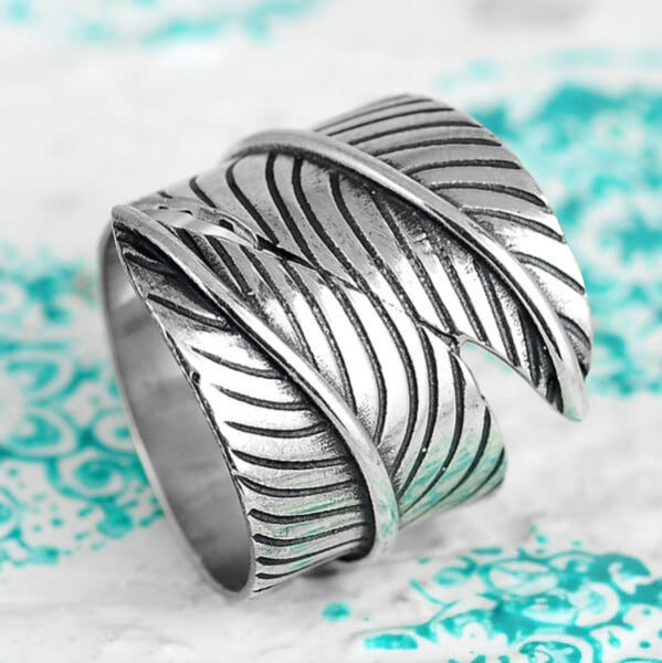 Feather Wrap Ring Sterling Silver