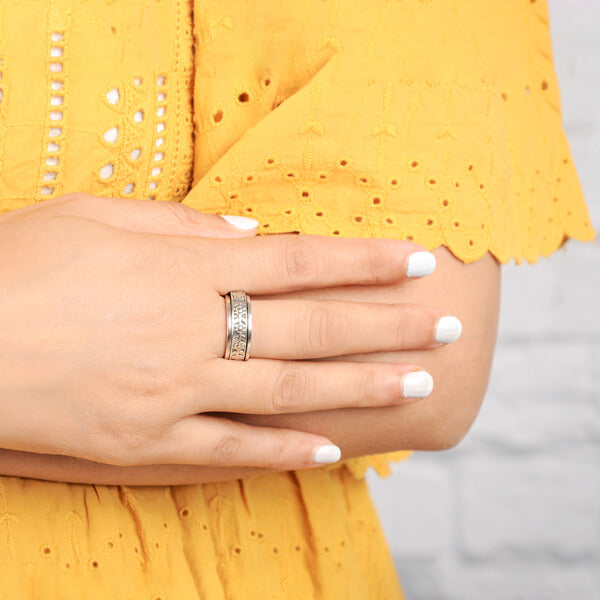 Floral Spinning Ring Sterling Silver