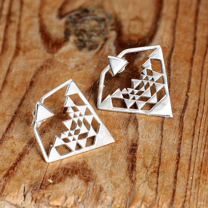 Geometric Ear Jacket Sterling Silver