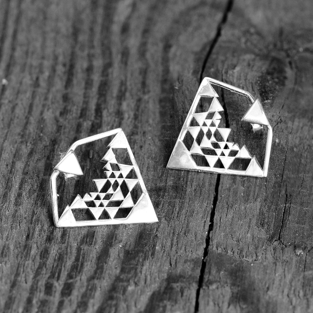 Geometric Ear Jacket Sterling Silver