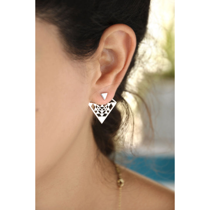 Geometric Ear Jacket Sterling Silver
