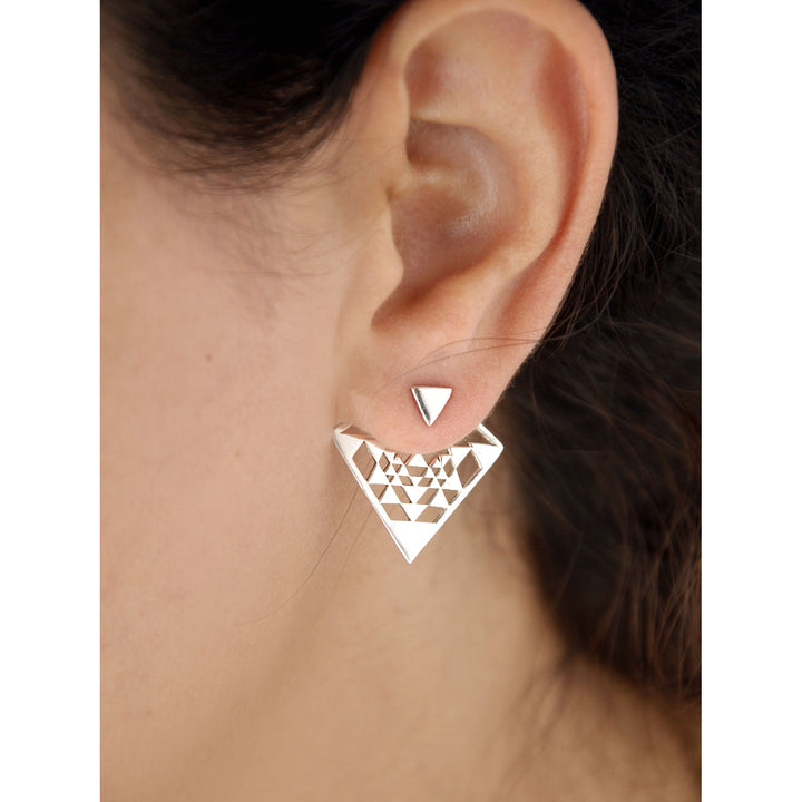 Geometric Ear Jacket Sterling Silver