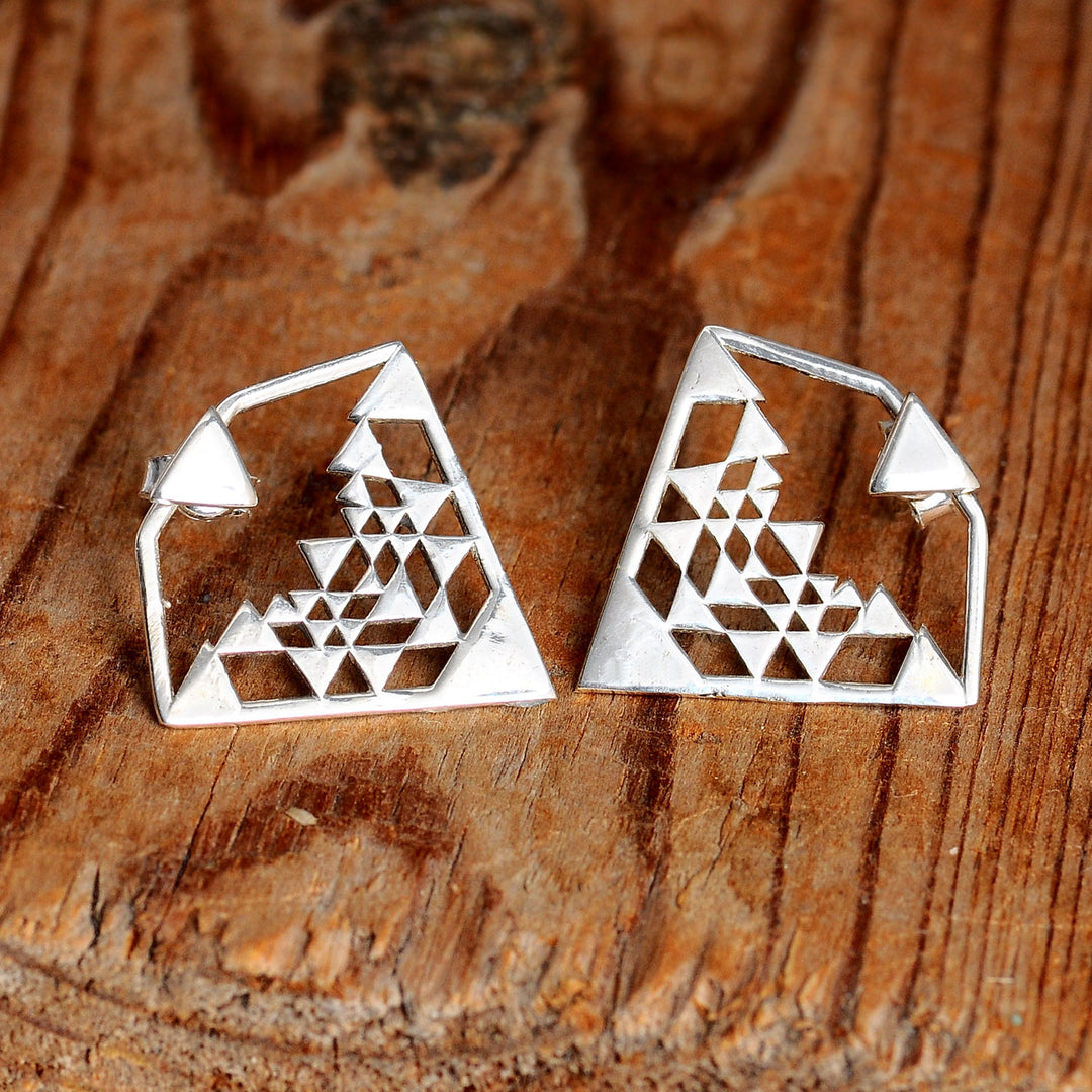 Geometric Ear Jacket Sterling Silver