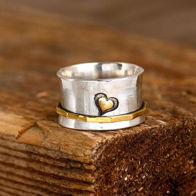 Heart Spinner Ring Sterling Silver - Boho Magic