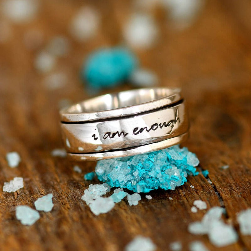 "I Am Enough" Fidget Ring Sterling Silver