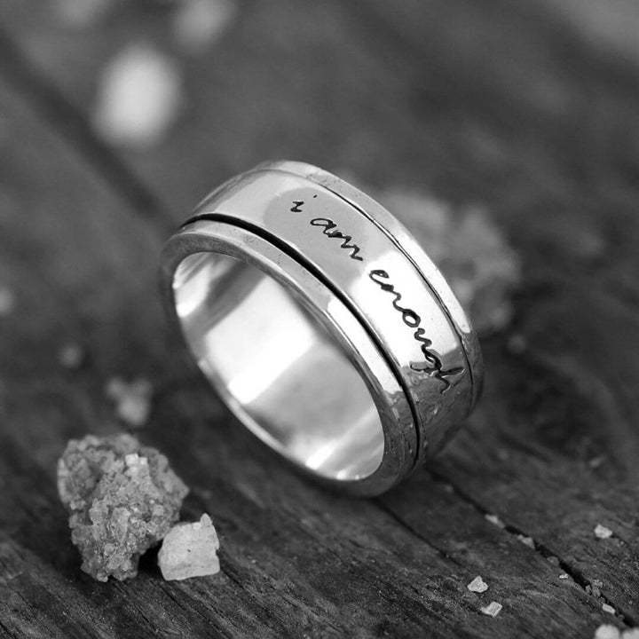 "I Am Enough" Fidget Ring Sterling Silver