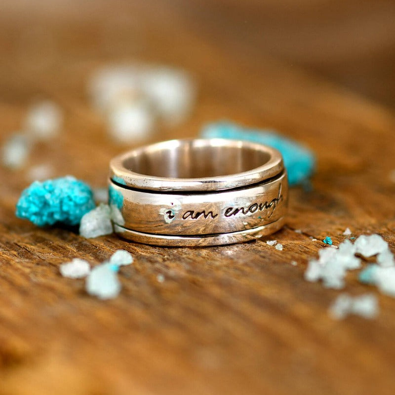 "I Am Enough" Fidget Ring Sterling Silver