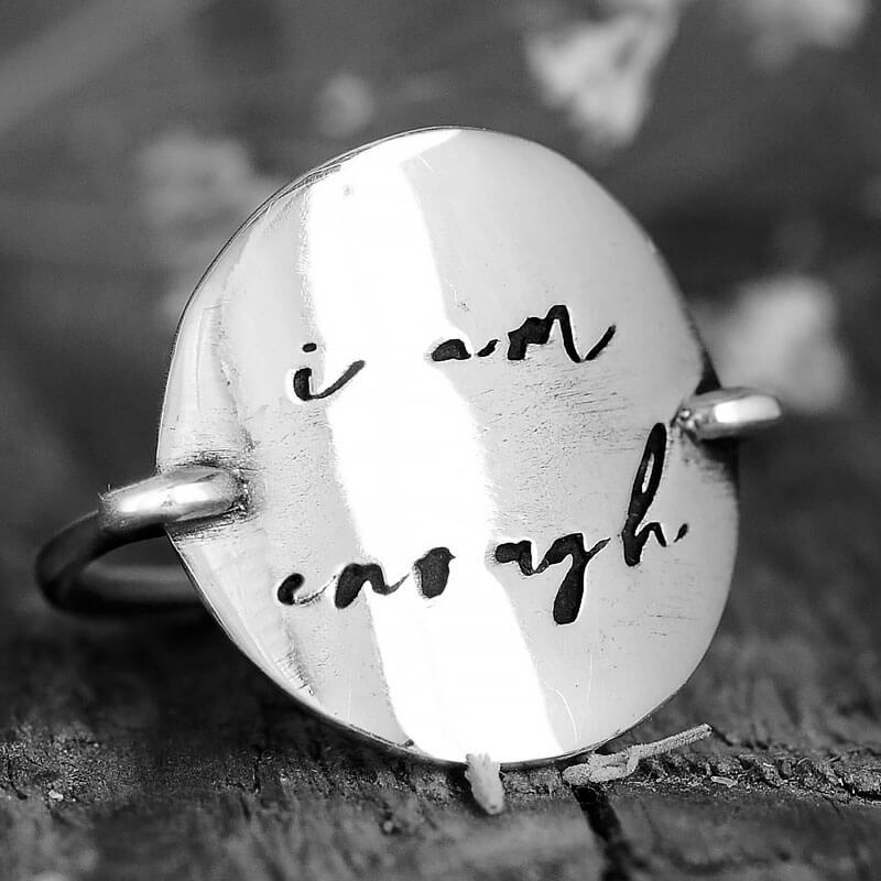 I Am Enough Ring Sterling Silver