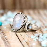 Moon Moonstone Ring Sterling Silver Ring - Boho Magic