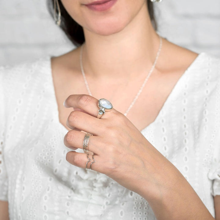 Moon Moonstone Ring Sterling Silver Ring