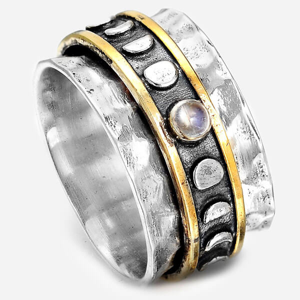 Spinning Moon Phase Ring Sterling Silver