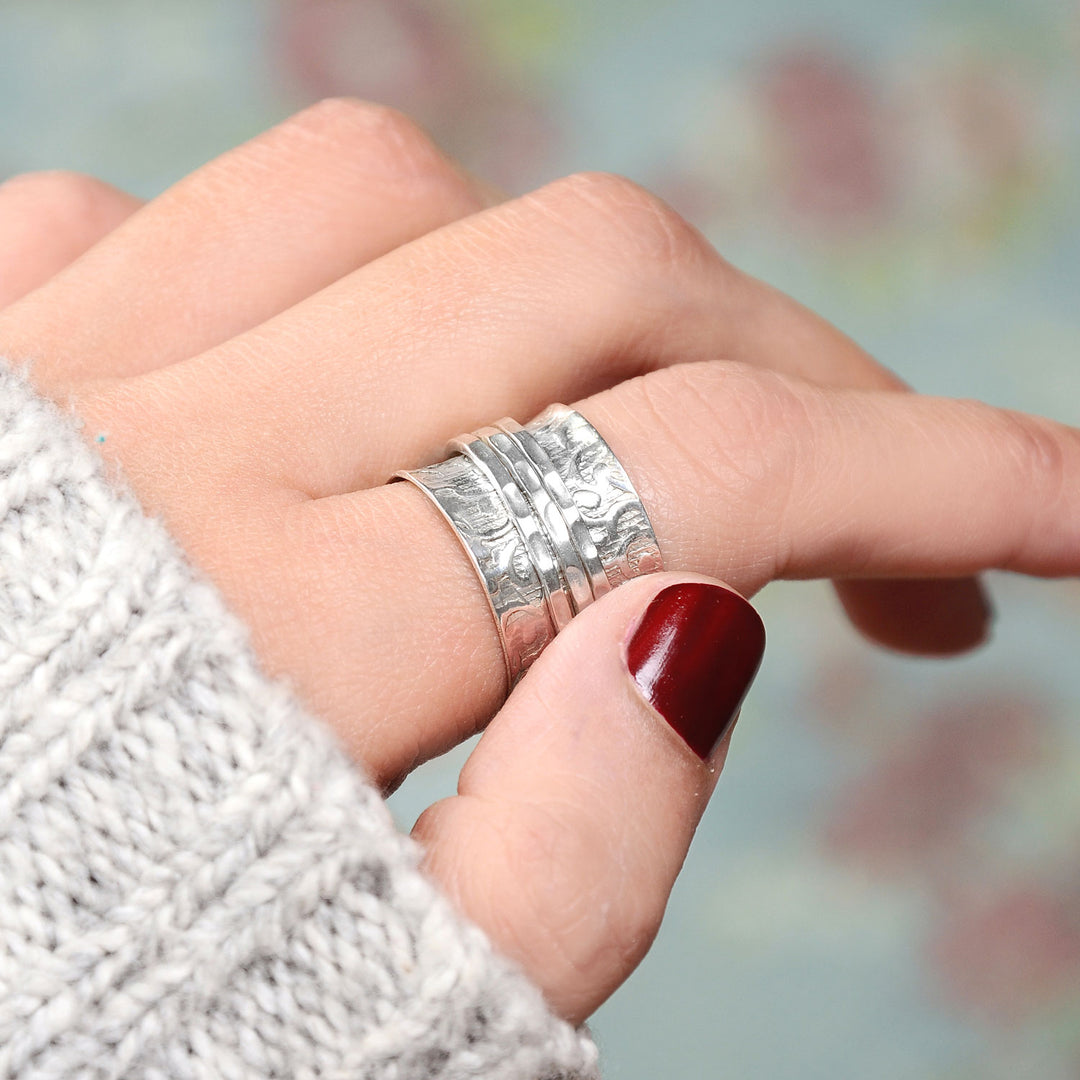 Unique Fidget Spinner Ring Sterling Silver