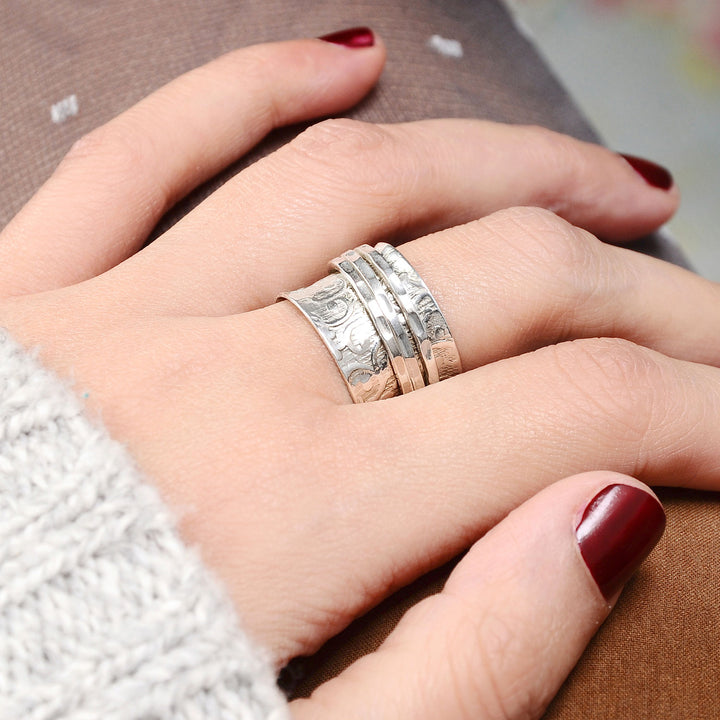 Unique Fidget Spinner Ring Sterling Silver