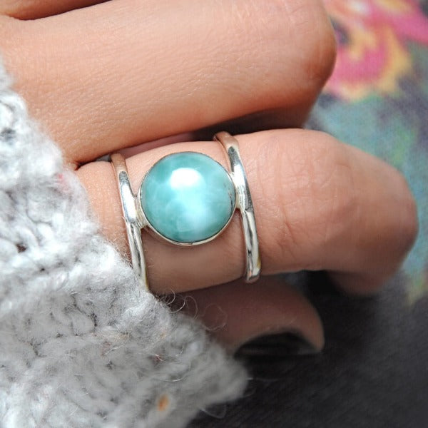 Larimar Sterling Silver Ring