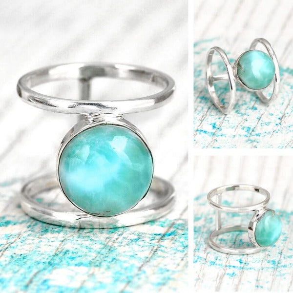 Larimar Sterling Silber Ring