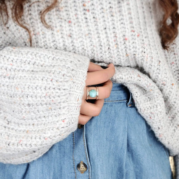 Larimar Sterling Silber Ring