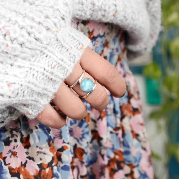 Larimar Sterling Silber Ring