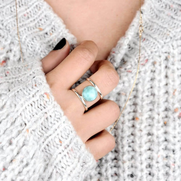 Larimar Sterling Silver Ring