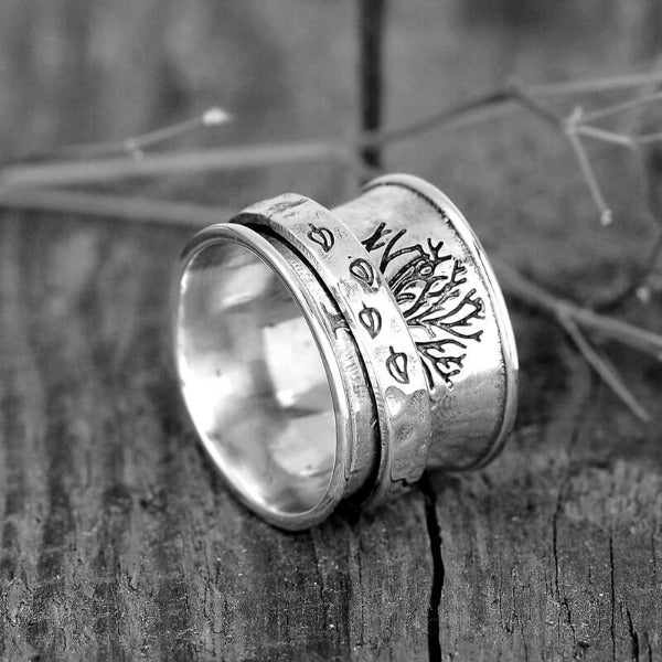 Tree of Life Spinner Ring Sterling Silver