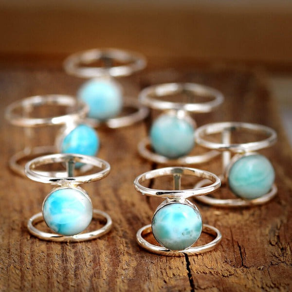 Larimar Sterling Silber Ring