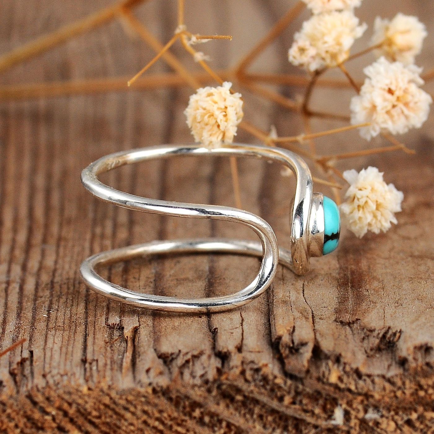Sterling Silver Adjustable Turquoise Ring