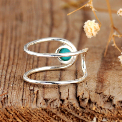 Sterling Silver Adjustable Turquoise Ring - Boho Magic