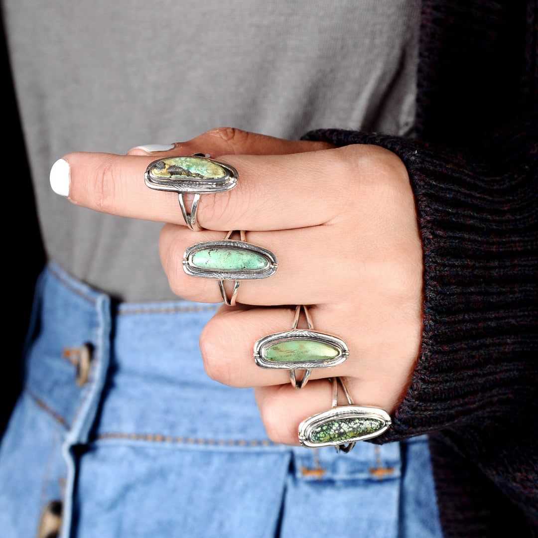 Southwestern Style Authentic Turquoise Ring Sterling Silver