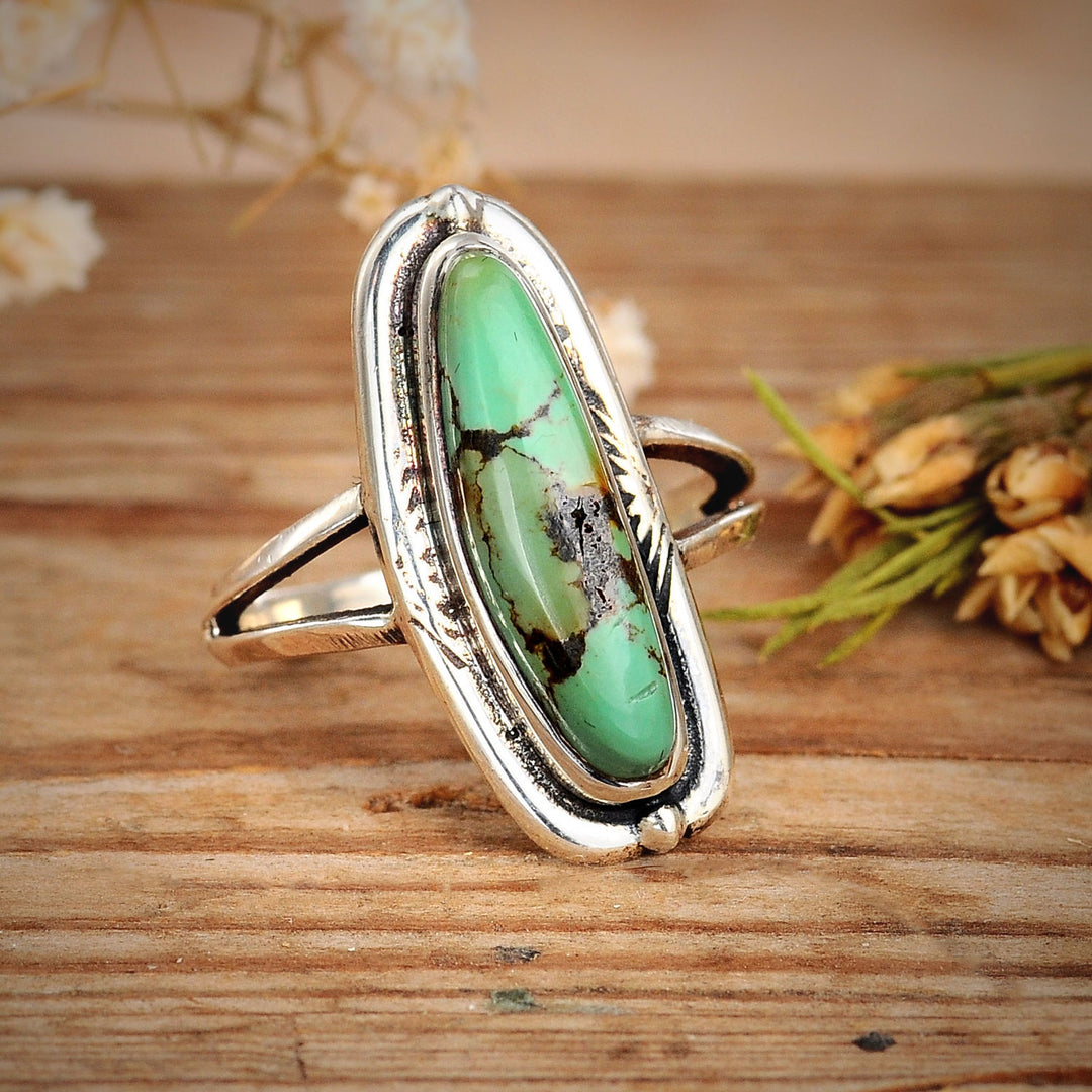 Gypsy Silver Southwestern Sterling Silver & Hubei outlet Turquoise Ring