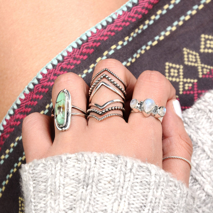 Southwestern Style Authentic Turquoise Ring Sterling Silver